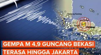 Gempa Magnitudo 4,9 Guncang Bekasi, Getaran Terasa Hingga Jakarta